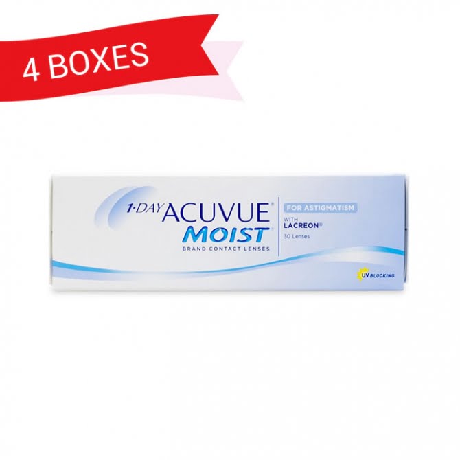1-DAY ACUVUE MOIST FOR ASTIGMATISM (4 Boxes)
